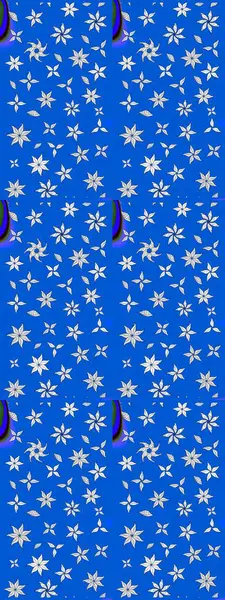 Mavi renklerde. Mavi renkli mavi papatya deseni. Raster illüstrasyonu.