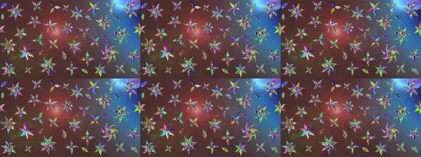 Kahverengi arka planda. Çocuksu tasarım. Tekstil, kumaş, ambalaj, hatıra defteri için hoş bir çiçek arkaplanı. Elle çizilmiş karalama çiçekleri ile Raster çizim deseni.