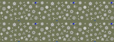 Suluboya çizim kalıbı. Çiçek izi. Suluboya tarzında yeşil renkte çiçekler.