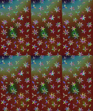 Kahverengi renkli çiçekler. Hediye ambalaj kağıdı, tebrik kartları, posterler ve pankart tasarımı. Raster düz çiçek çizim deseni.