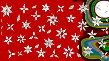 Raster Güzel kumaş deseni. Raster suluboya deseni, narin çiçekler, kırmızı çiçekler, tebrik kartı şablonu..