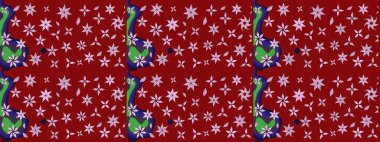 Klasik çiçekler. Yaz çiçekleri teması. Kırmızı renkler. Suluboya resim taklit Raster çizimi. El çizimi soyut süslü elementler.