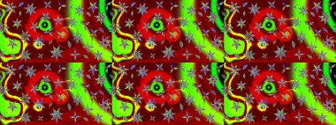 Raster illüstrasyonu. Anti-stres için soyut örnek sayfası. Kırmızı renklerde.