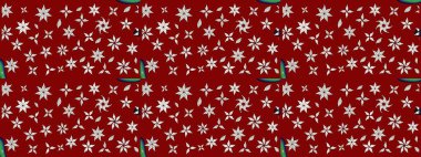 Soyut etnik raster çizim kalıbı. Arkaplan dokusu, duvar kağıdı, kırmızı renkli çiçek teması. Kabile sanatı boho baskısı, klasik çiçek arkaplanı.