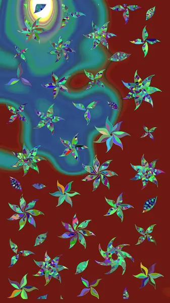 Sketch Colour Spring Theme eskiz kalıbı. Kırmızı renkte çiçekler. Düz Çiçek Elementleri Tasarımı. Sevimli çiçek raster deseni.