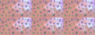 Çiçekli çiçek deseni, suluboya. Tarafsız renklerde çiçekler. Renkli Bahar Teması eskiz kalıbı. Düz Çiçek Elementleri Tasarım Raster illüstrasyonu.