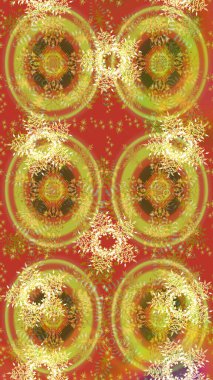 Sarı, turuncu ve kahverengi kar tanelerinin sarı, turuncu ve kahverengi renkli olduğu bir Noel kartı. Kar taneleri arka planda. Kış kartı Mutlu Noeller, yeni yıl ve mutlu bayramlar..