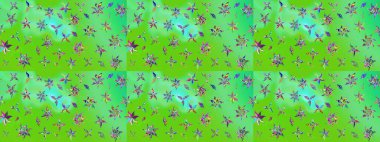 Yeşil renklerde. Raster illüstrasyonu. Çiçek. Taslak dekoratif arka plan, çiçek mandala.