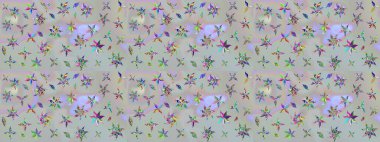 Küçük çiçekte güzel bir desen. Motley illüstrasyonu. Gri çiçekli bahar çiçekleri. Moda baskıları için zarif bir şablon. Küçük renkli çiçekler..