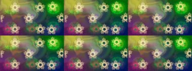 Meteoroloji buz koleksiyonu. Kış Noel 'inde kar bembeyaz kristal element. Raster. Xmas Frost kar taneleri izole edilmiş siluet sembolü. Kar Tanesi raster simgesi arkaplan yeşil, mavi ve kahverengi.