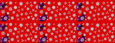 Raster düz çiçek çizim deseni. Kırmızı renkte çiçekler. Tasarım hediye paketi, tebrik kartları, posterler ve afiş tasarımı.