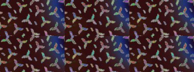 Kış kar taneleri, raster arka plan. Yüzey için tekrarlanan doku, ambalaj kağıdı, kahverengi, mor ve mor renkler üzerine kar tanesi.