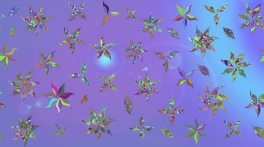 Raster illüstrasyonu. Mor renkli çiçekler. Tropikal çizim çiçek deseni.