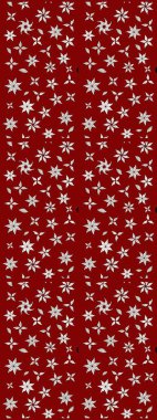 Kırmızı renkli şirin çiçek deseni. Raster Modaya uygun kumaş deseni. Renkli Bahar Teması eskiz kalıbı. Düz Çiçek Elementleri Tasarımı.