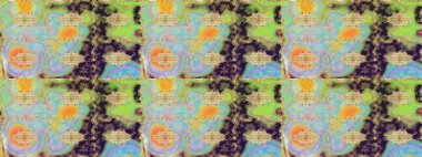 Raster soyut çiçek çelengi altın karalama fantezi yaprakları ve tarafsız renklerde çiçek. El yapımı dekoratif çerçeve, albüm kapağı, tebrik kartı, klasik Art deco tarzı.