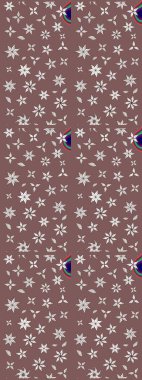 Raster illüstrasyonu. Taslak desenli, modaya uygun kumaş deseni. Şirin çiçek elementleri. Renkli Bahar Teması eskiz kalıbı. Düz Çiçek Elementleri Tasarımı.