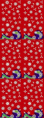 Raster illüstrasyonu. Modaya uygun kumaş deseni. Küçük çiçekteki sevimli çiçek deseni. Tony 'nin kumaş desenini çiz.