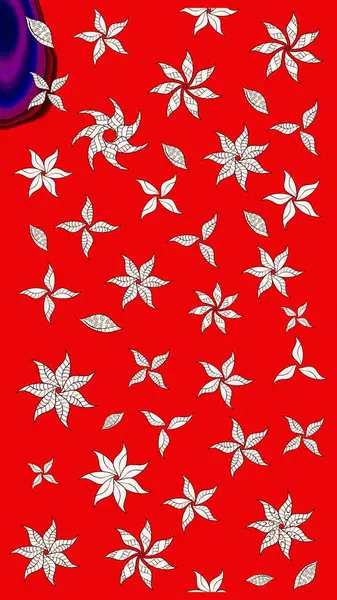 Suluboya, elle çizilmiş. Vadinin çiçekleri kırmızı renklerde. Raster - stok. Taslak arkaplan deseni.