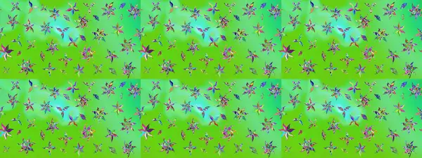 Yeşil renklerde. Raster illüstrasyonu. Çiçek. Taslak dekoratif arka plan, çiçek mandala.