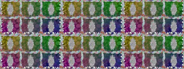 Düz çiçek öğeleri tasarım. Raster. Bahar Tema Dikişsiz desen arka plan rengi.