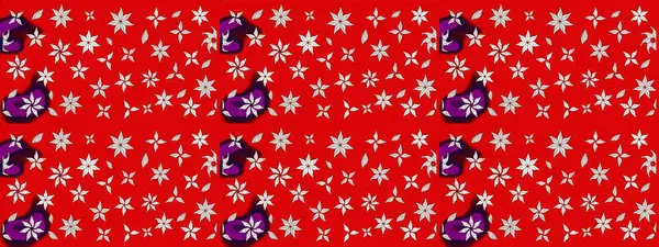 Raster düz çiçek çizim deseni. Kırmızı renkte çiçekler. Tasarım hediye paketi, tebrik kartları, posterler ve afiş tasarımı.