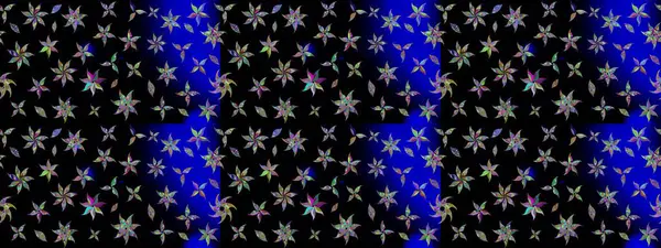 Çiçek desenli çizim. Siyah renkli Asya tekstili. Raster illüstrasyonu.