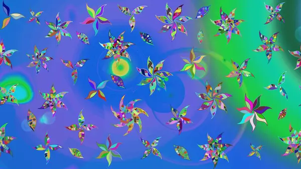 Küçük çiçekte güzel bir çiçek deseni var. Çiçekli çiçek deseni, suluboya. Raster deseni.