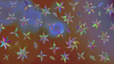 Raster resim. Güzel kumaş deseni. Doodle çiçekler ve dalları, otlar ve çiçekler. Elle çizilmiş.