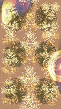 Kar Tanesi Simgesi. Raster illüstrasyonu. Kar tanesi bej, kahverengi ve sarı renklerde izole edilmiş. Raster illüstrasyonu.