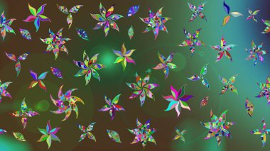 Motley illüstrasyonu. Küçük renkli çiçekler. Çiçekli bahar çiçekleri. Küçük çiçekte güzel bir desen. Robot resim. Moda baskıları için zarif bir şablon.