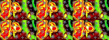 Kırmızı renkte çiçekler. Raster düz çiçek çizim deseni. Tasarım hediye paketi, tebrik kartları, posterler ve afiş tasarımı.