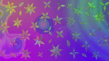 Hediye ambalaj kağıdı, tebrik kartları, posterler ve pankart tasarımı. Raster düz çiçek çizim deseni. Mor renkte çiçekler.