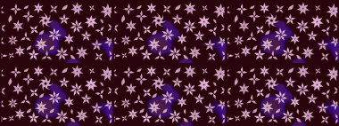 Raster illüstrasyonundaki çiçek desenli çizim. Kahverengi renkte çiçekler.