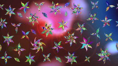 Süslü kumaş deseni. Çiçekli çiçek deseni, suluboya. Raster deseni.