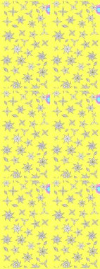 Çiçekleri, deniz kabukları, mandalaları ve suluboya efektleriyle donanma geçmişi. Yatak çarşafları, ceket, paket tasarımı, kumaş ve moda kavramları için tekstil baskısı. Çizim kalıbı etnik tasarım.