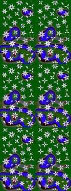 Çiçekli karalama şeklinde Raster çiçek deseni. Nazik, narin çiçek arkaplanı. Yeşil renkte çiçekler.