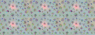 Şirin karalamalı çiçek desenli çizim. Eskiz tarzı gri renkte. Raster illüstrasyonu. El yapımı çiçek ve bitki koleksiyonu. Raster illüstrasyonu.