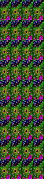 Raster illüstrasyonu. Yeşil renkli çiçekler. Tropikal çizim çiçek deseni.