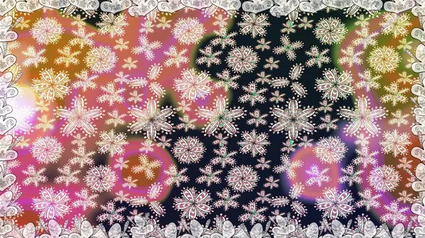 Cute flowers. Raster Trendy fabric pattern. Line seamless pattern.