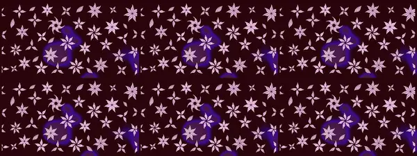 Raster illüstrasyonundaki çiçek desenli çizim. Kahverengi renkte çiçekler.