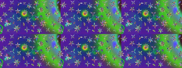 Renkli Bahar Teması eskiz kalıbı. Çiçekli çiçek deseni, suluboya. Yeşil renkli çiçekler. Raster illüstrasyonu. Düz Çiçek Elementleri Tasarımı.