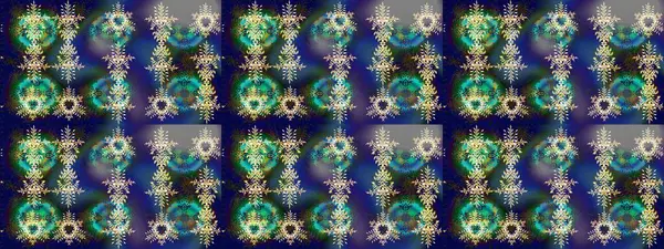 Soyut kış mavisi, gri ve yeşil süs. Yuvarlak raster kar tanesi. Raster illüstrasyonu. Güzel kar tanesi. Renkli arka planda izole tatlı kar taneleri.