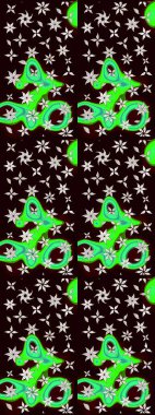 Raster illüstrasyonu. Güzel kumaş deseni. Raster illüstrasyonundaki çiçek desenli çizim. Siyah renklerde.