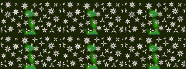 Renkli Bahar Teması eskiz kalıbı. Düz Çiçek Elementleri Tasarımı. Raster..