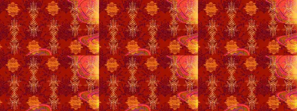 Düz Çiçek Elementleri Tasarımı. Renkli Bahar Teması eskiz kalıbı. Raster Modaya uygun kumaş deseni. Kırmızı, turuncu ve sarı renkli şirin çiçek deseni.