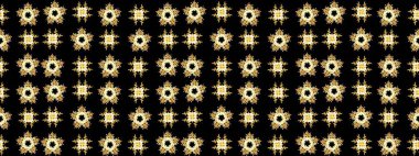 Siyah ve sarı ikon silueti. Kutlamanın sembolü. Noel tasarımı için. Yeni yıl tabelası. Raster illüstrasyonu. Kar tanesi kışı siyah ve sarı renklerde yalıtılmış.