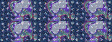 Güzel soyut kar tanesi raster tasarımı. Yeni yıl kar tanesi. Düz kar karalama ikonları, kar taneleri silueti mavi ve menekşe renkleri Noel afişi, kartlar.