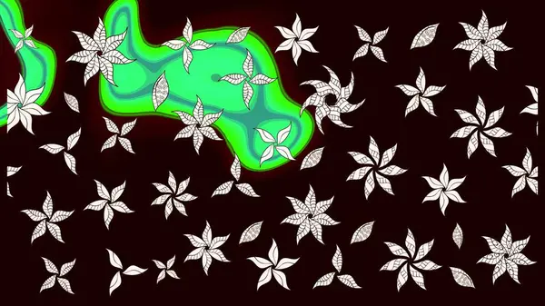 Suluboya tarzında siyah renkte çiçekler. Suluboya çizim kalıbı. Çiçek izi.