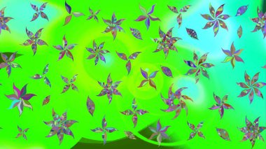 Modern gelişim yeşil raster arka plan duvar kâğıdı illüstrasyonu klasik çizgili, desenli desenli çiçekler, çiçekli süsler. Çiçekli el çizimi çizimi deseni.