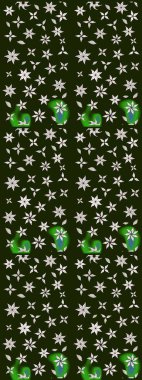 Düz Çiçek Elementleri Tasarımı. Raster illüstrasyonundaki çiçek desenli çizim. Renkli Bahar Teması eskiz kalıbı. Gri renkli çiçekler.